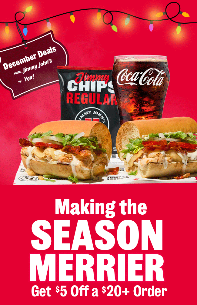Making The Season Merrier, Get $5 Off A $20+ Order.