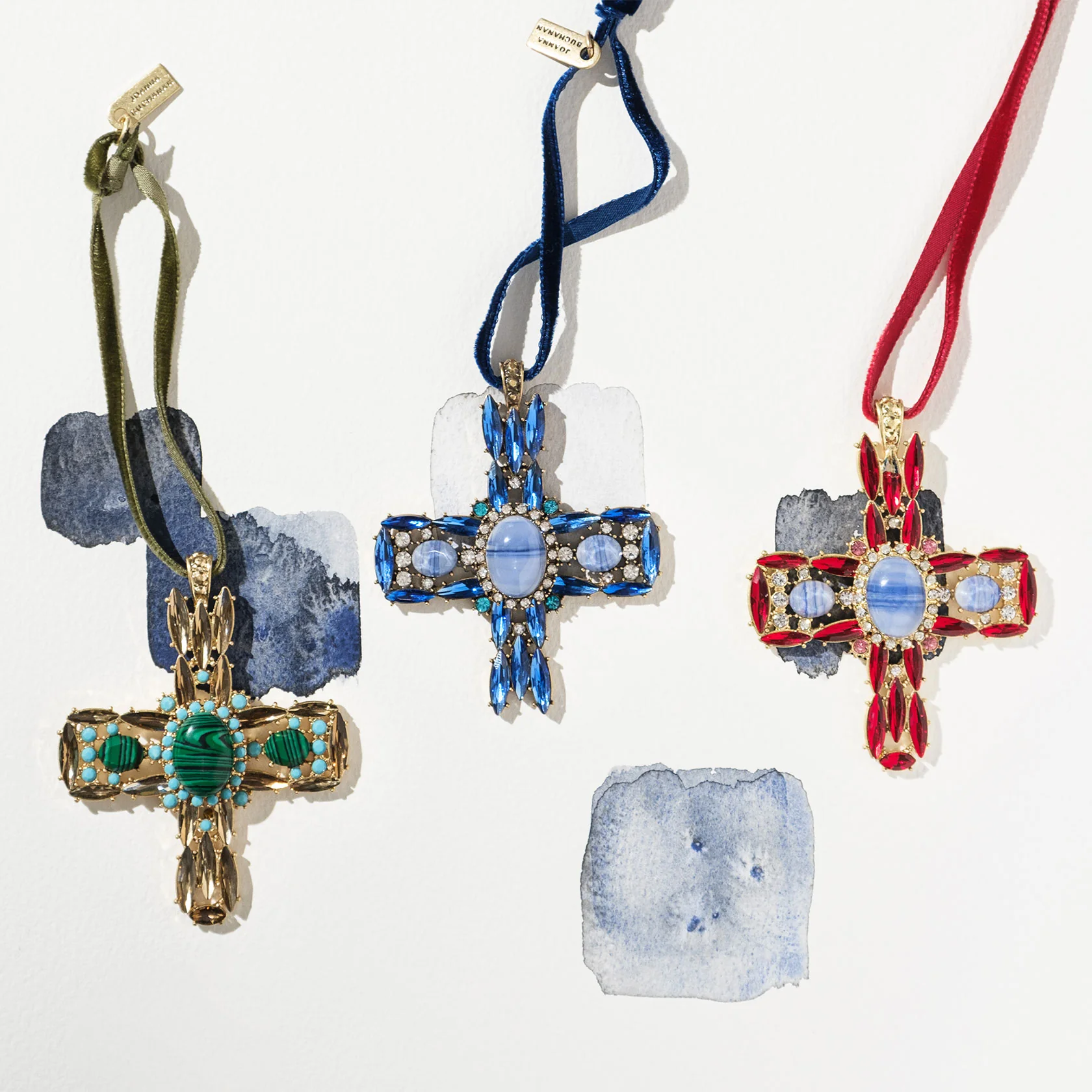 Image of Jeweled Cross Ornament Set