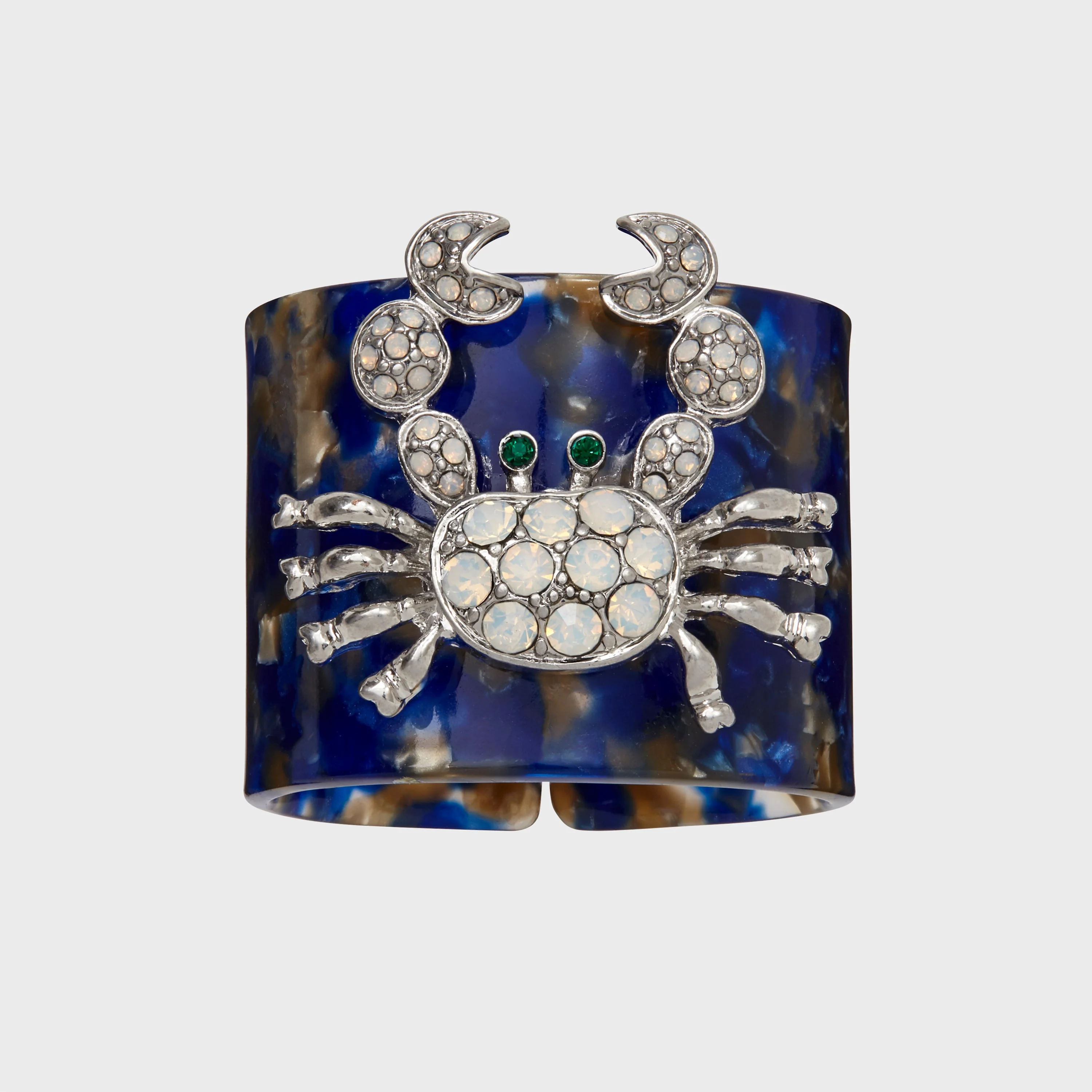 Image of Crab Blue Tortoiseshell Resin Napkin Rings