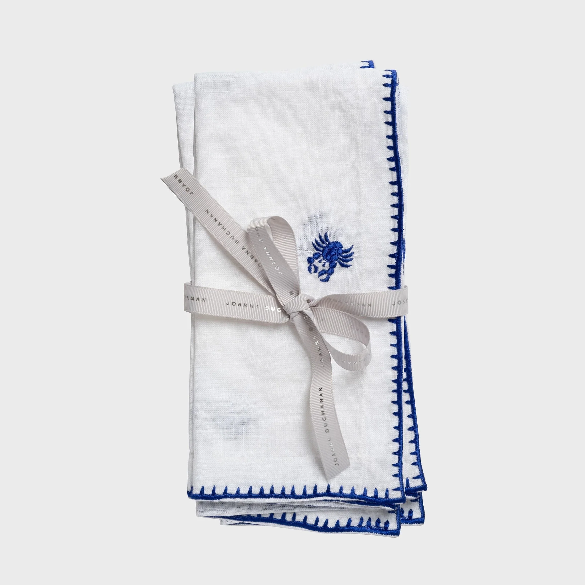 Image of Crab Embroidered Dinner Napkins