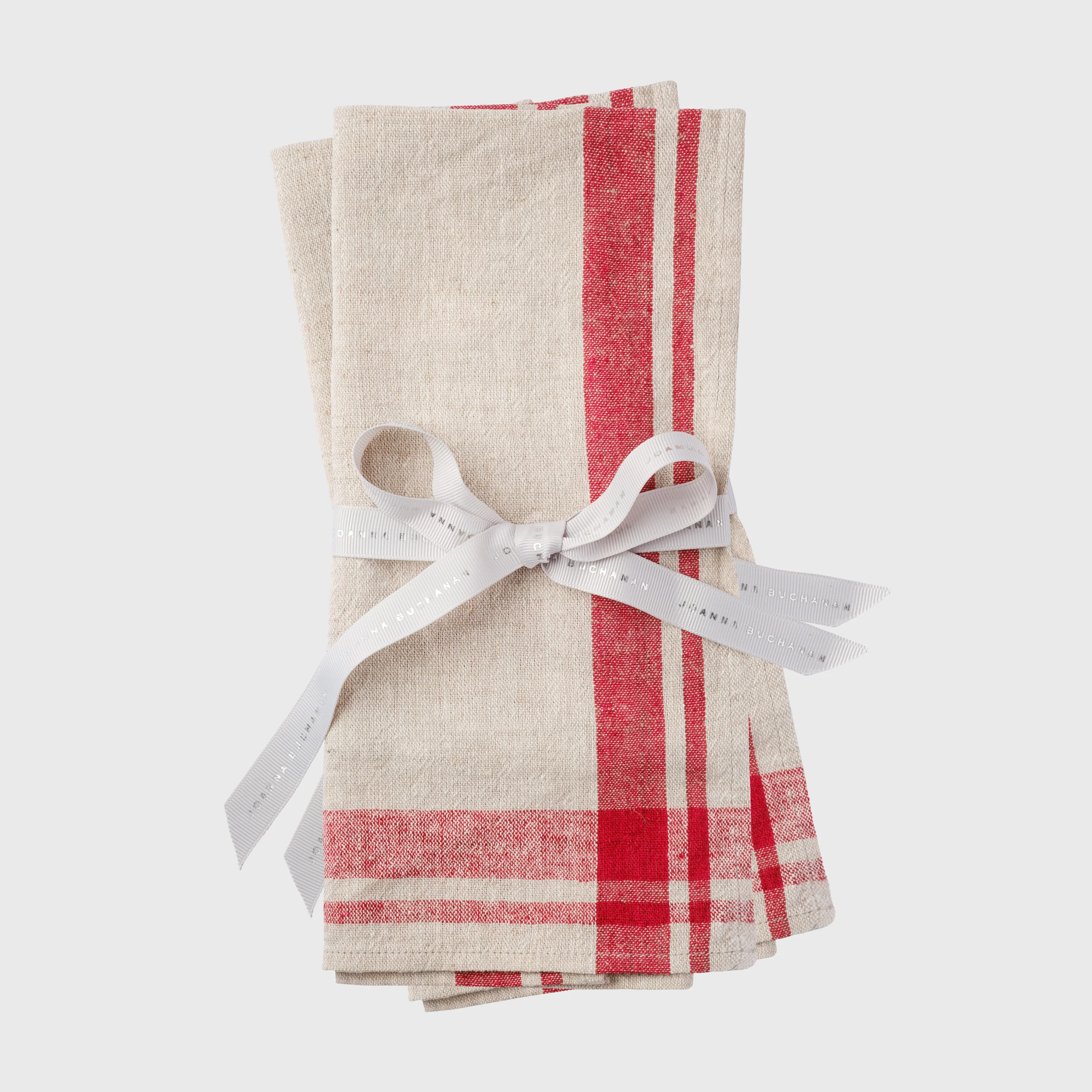 Image of Striped Border Dinner Napkin