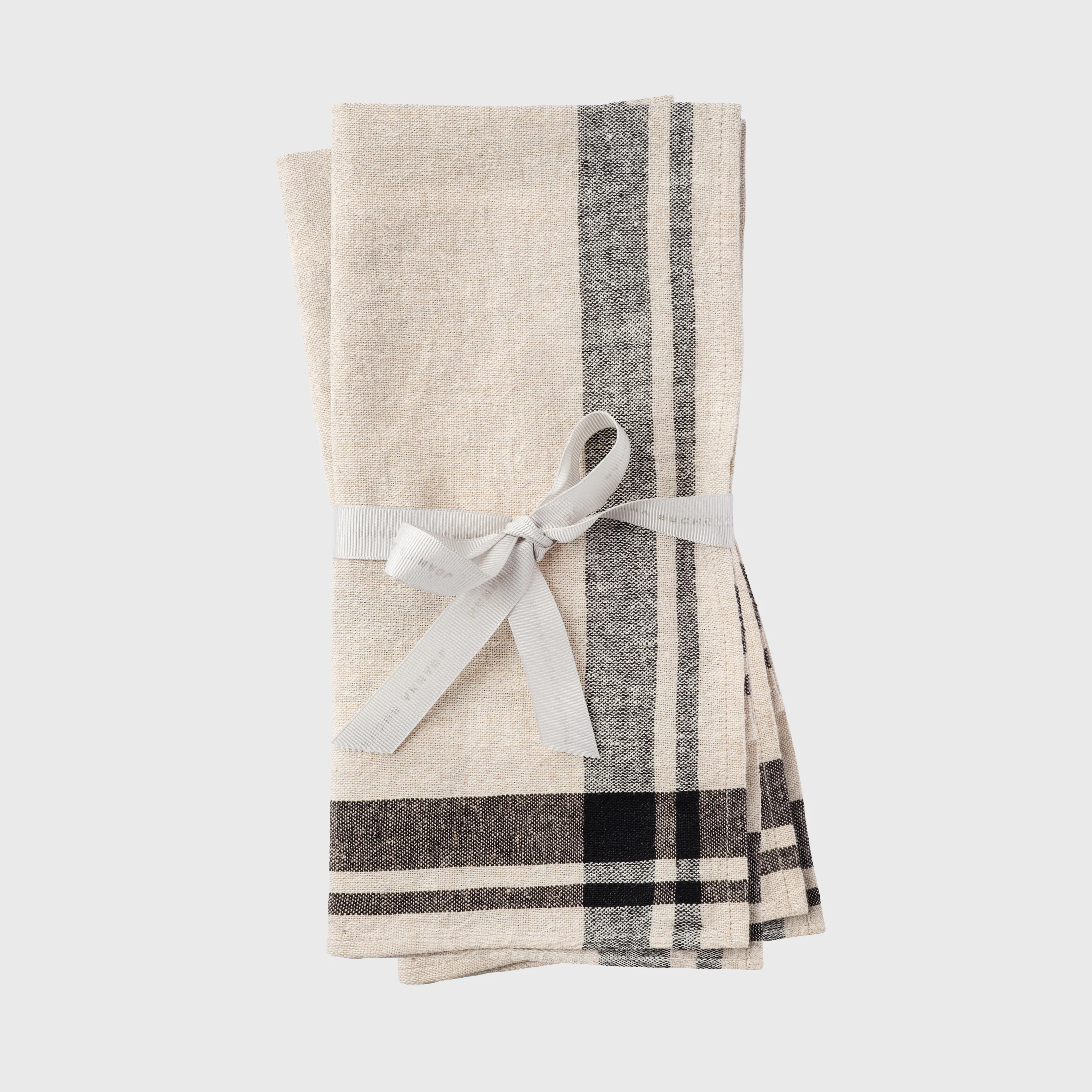 Image of Striped Border Dinner Napkin