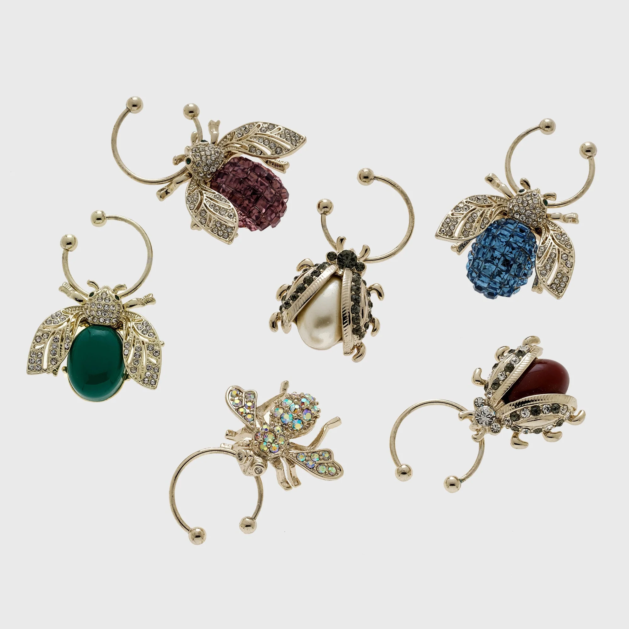 Image of Bedazzled Bee Wine Charms