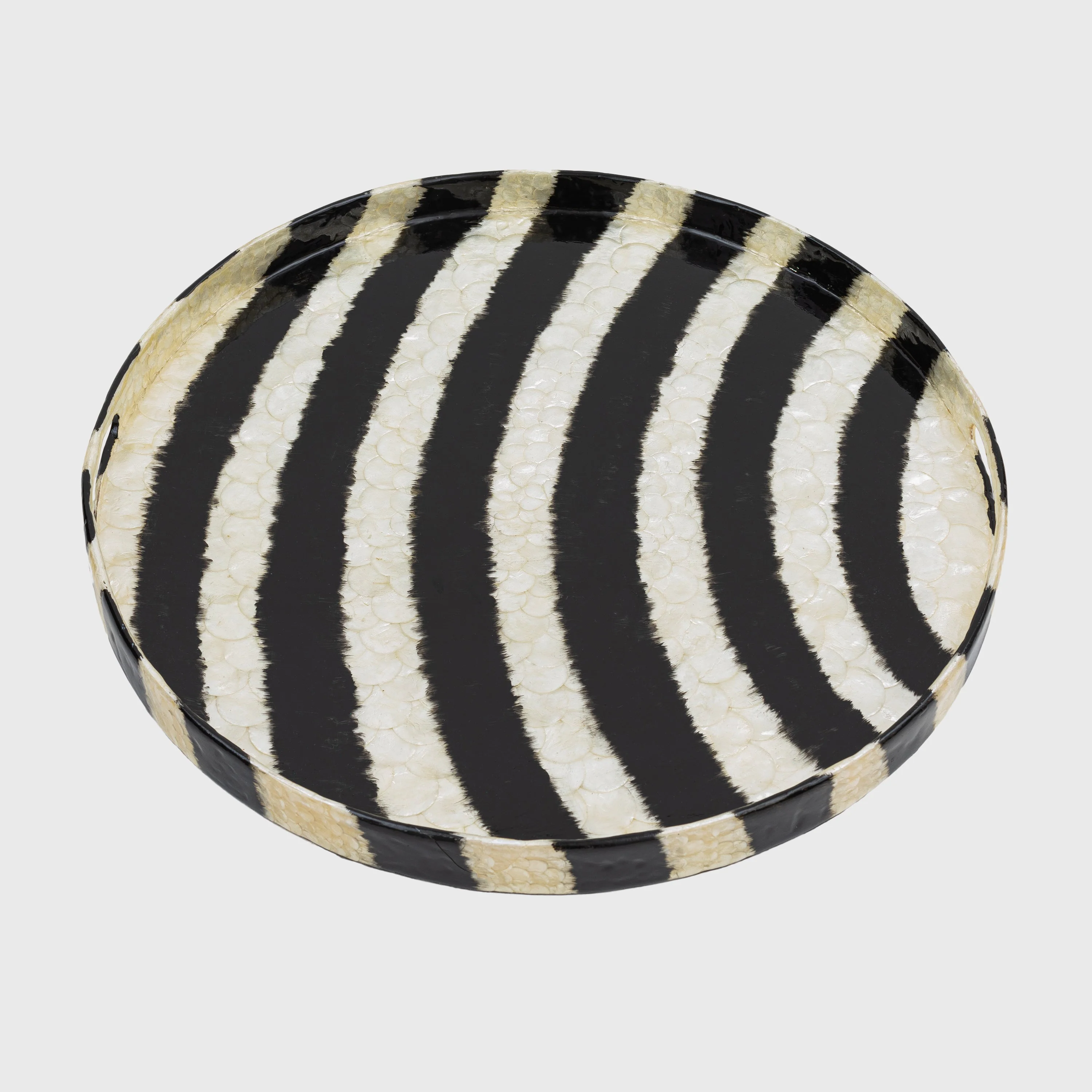 Image of Extra Large Striped Capiz Tray