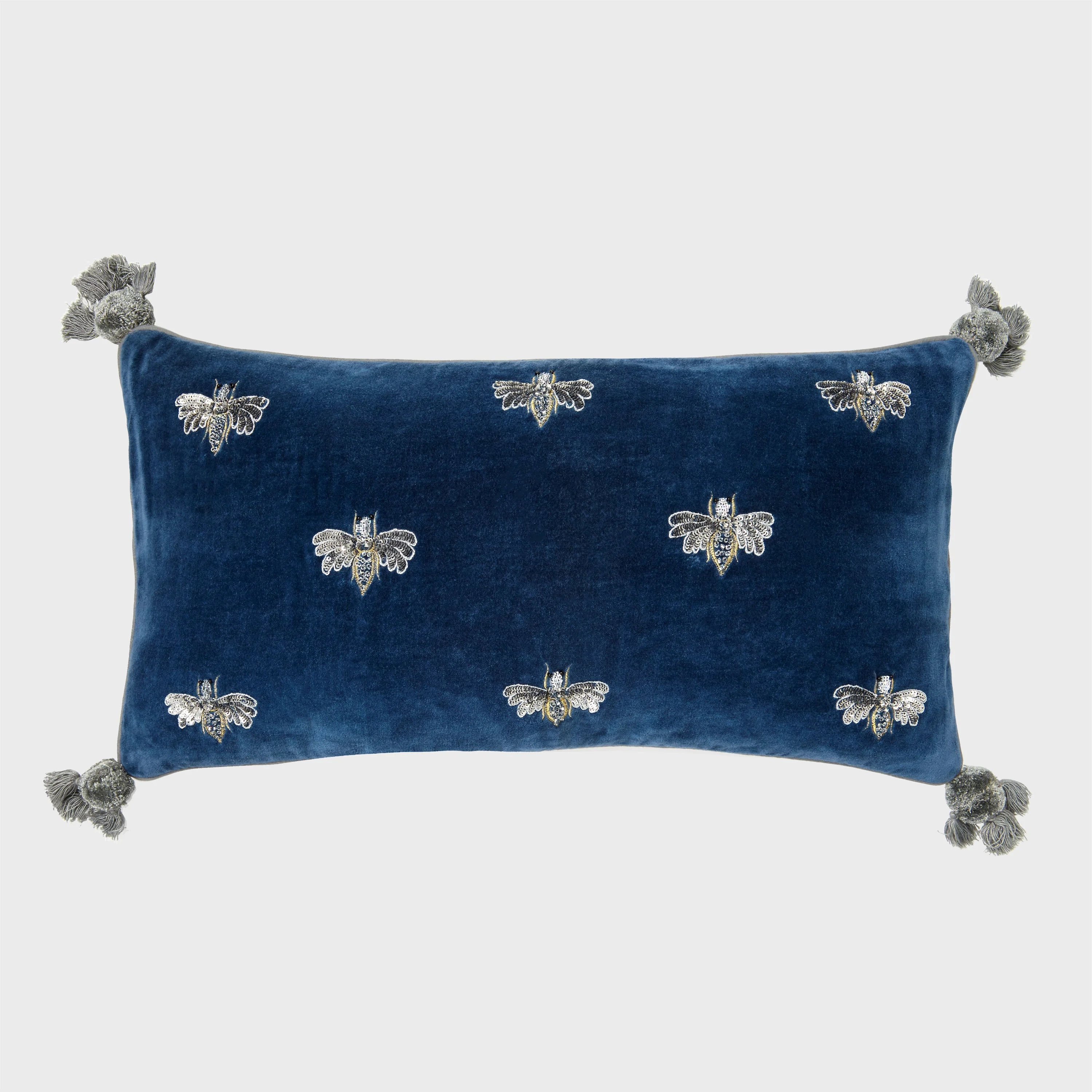 Image of Embroidered Pretty Bug Pillow