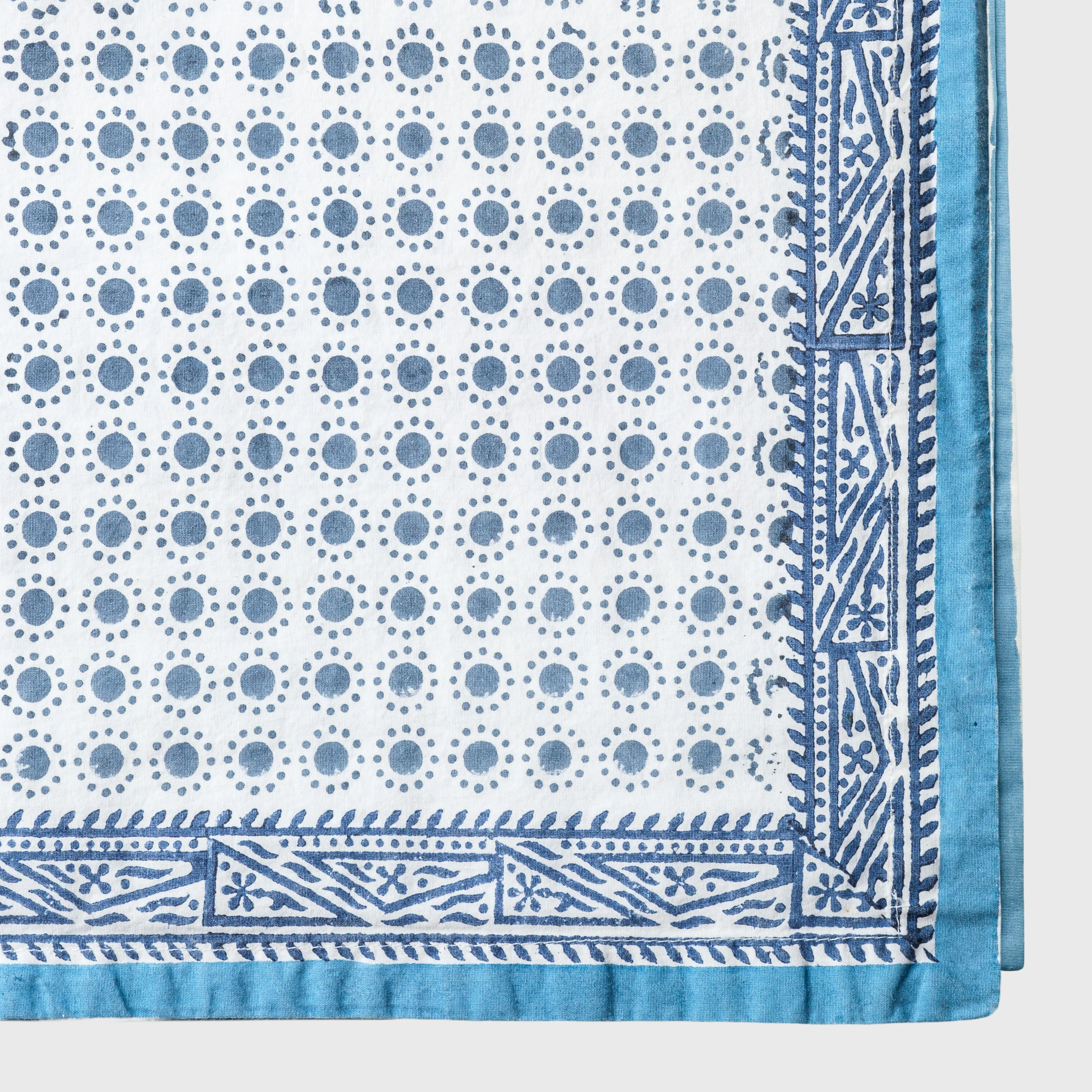 Image of Dot print tablecloth, blue
