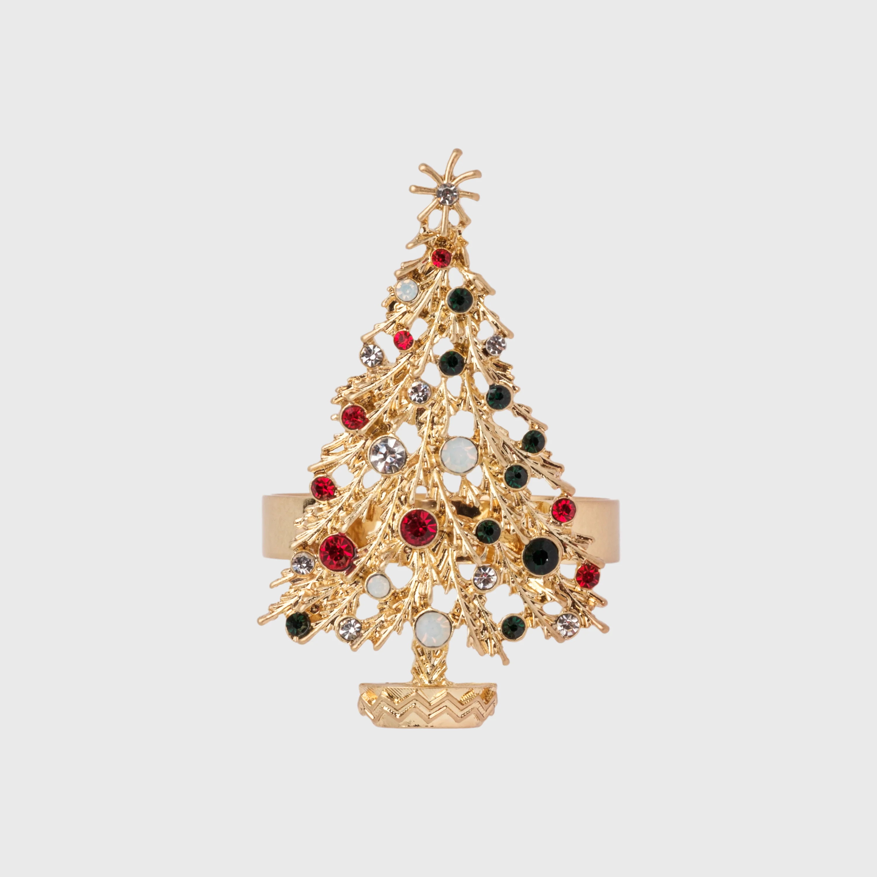 Image of Jolly Christmas Tree Skinny Napkin Rings