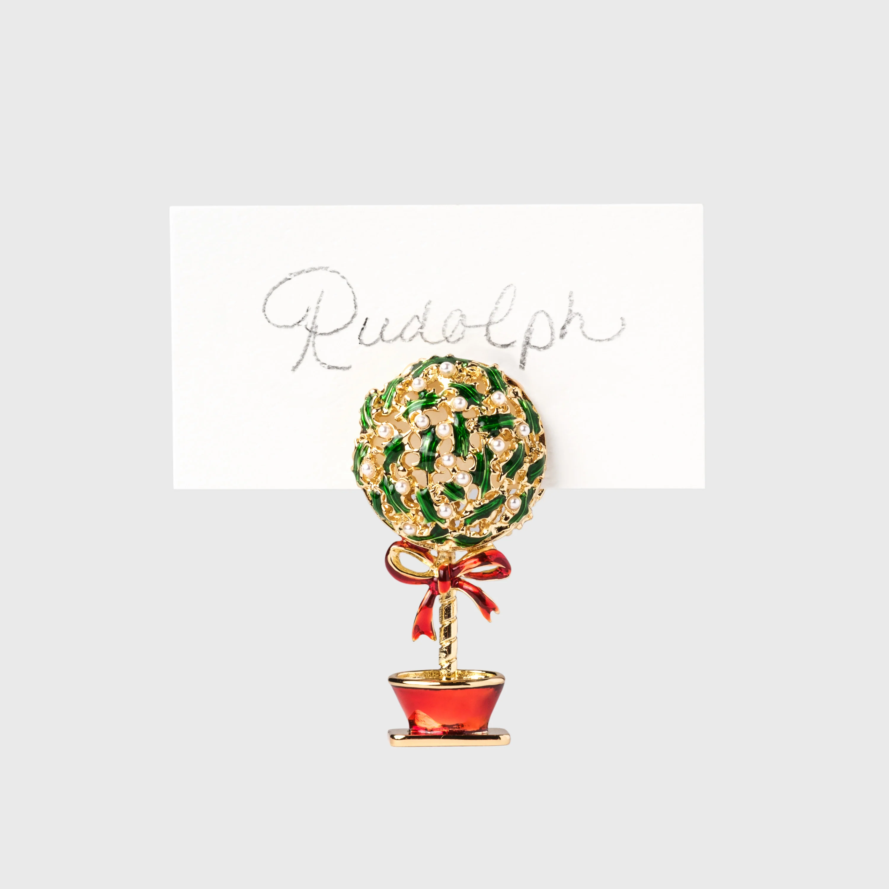 Image of Holly Ball Placecard Holders