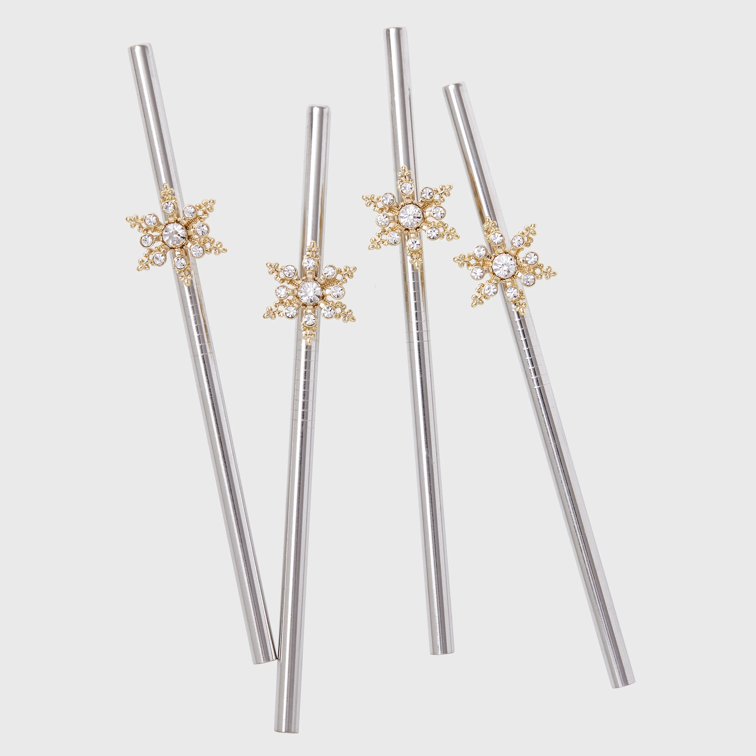 Image of Snowflake Metal Cocktail Straws