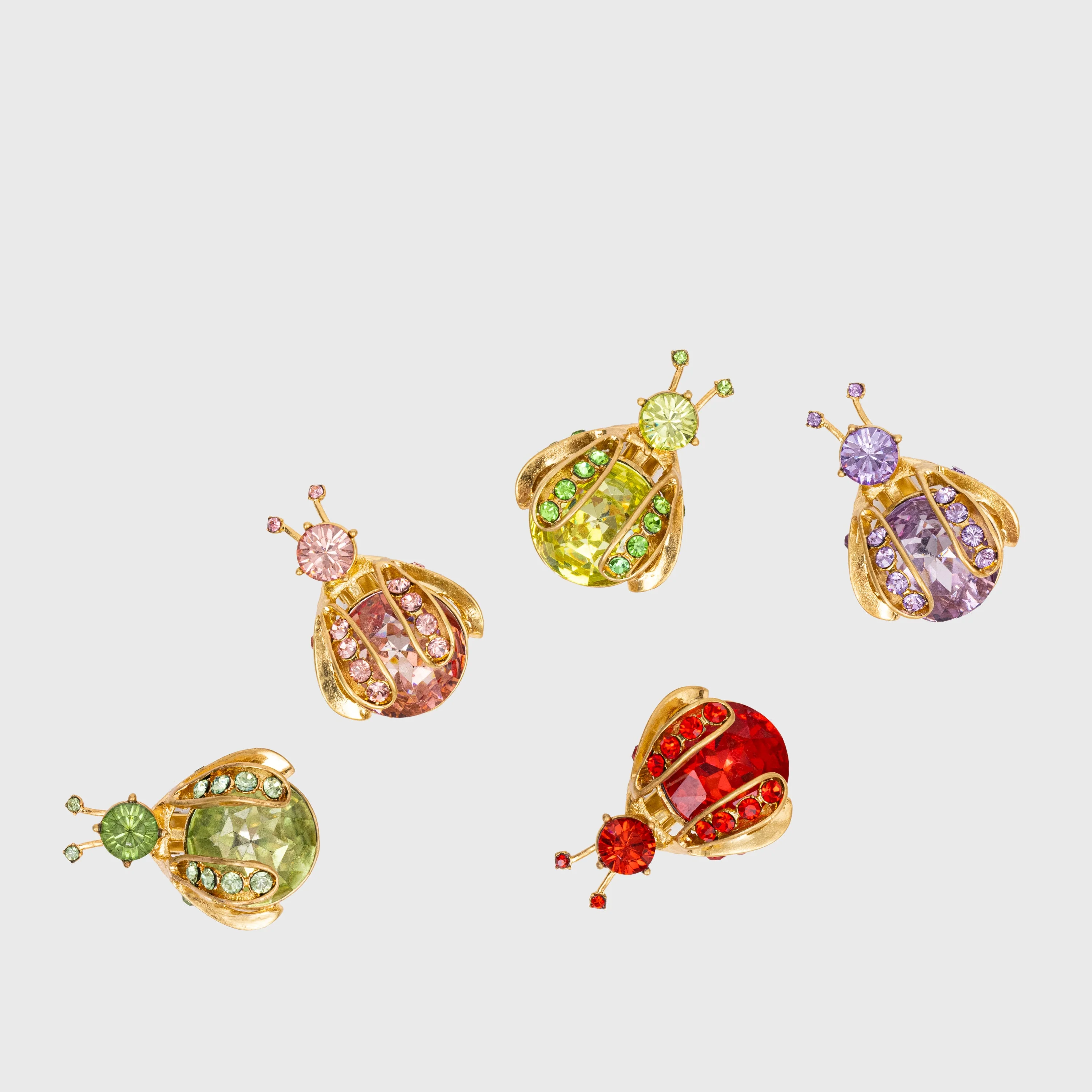 Image of Gem bug clip set, rainbow