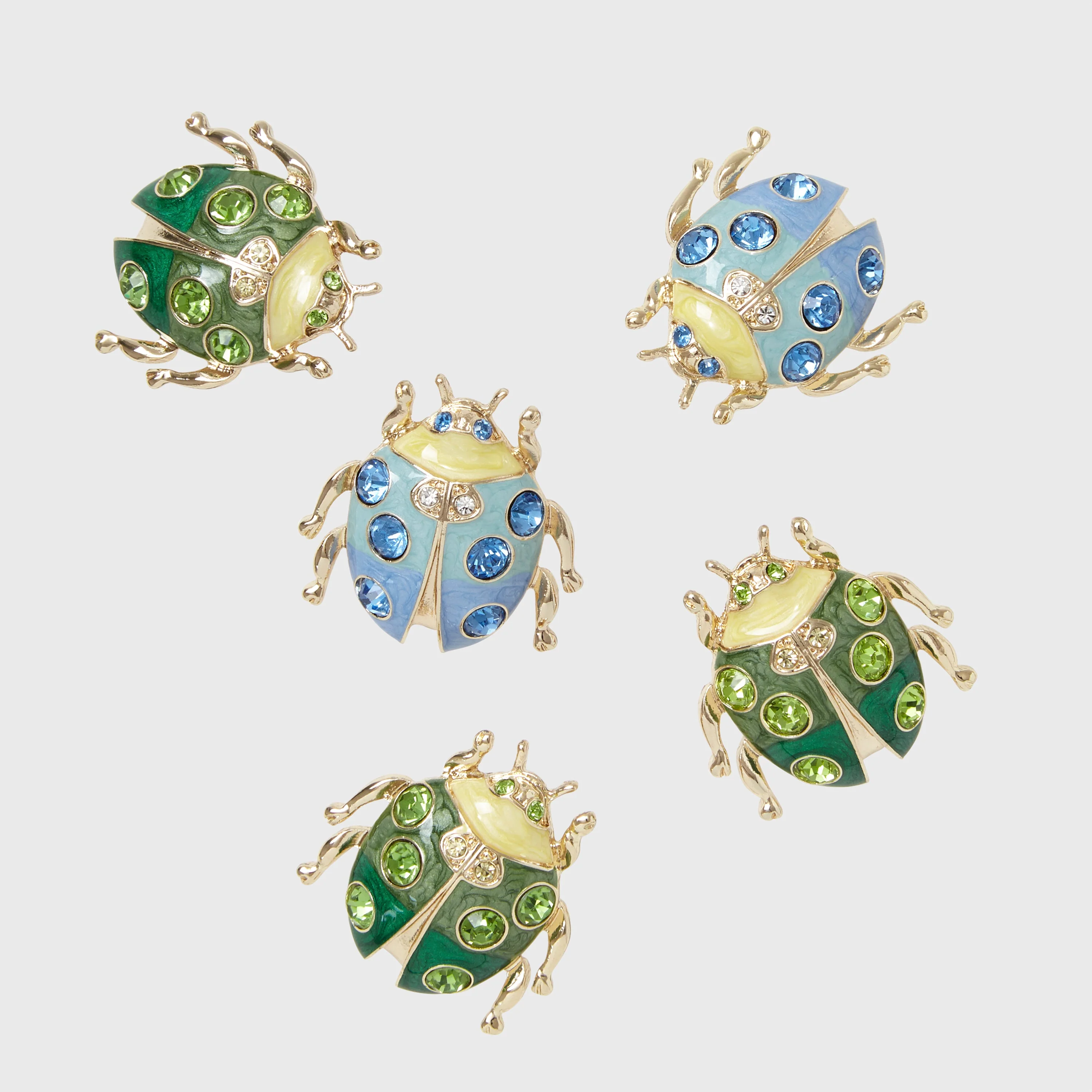 Image of Enamel ladybug clip set