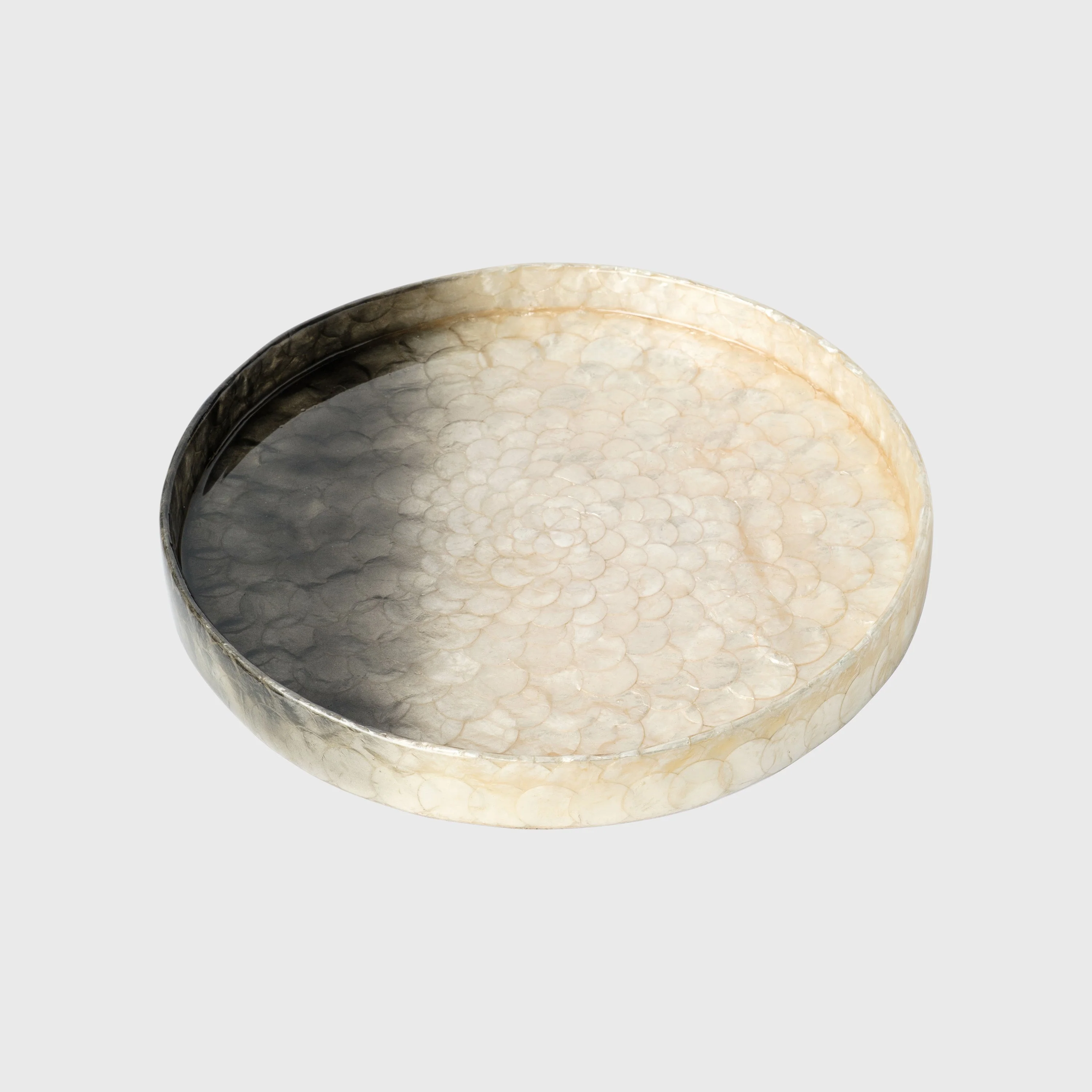 Image of Small capiz tray, cream dip dye