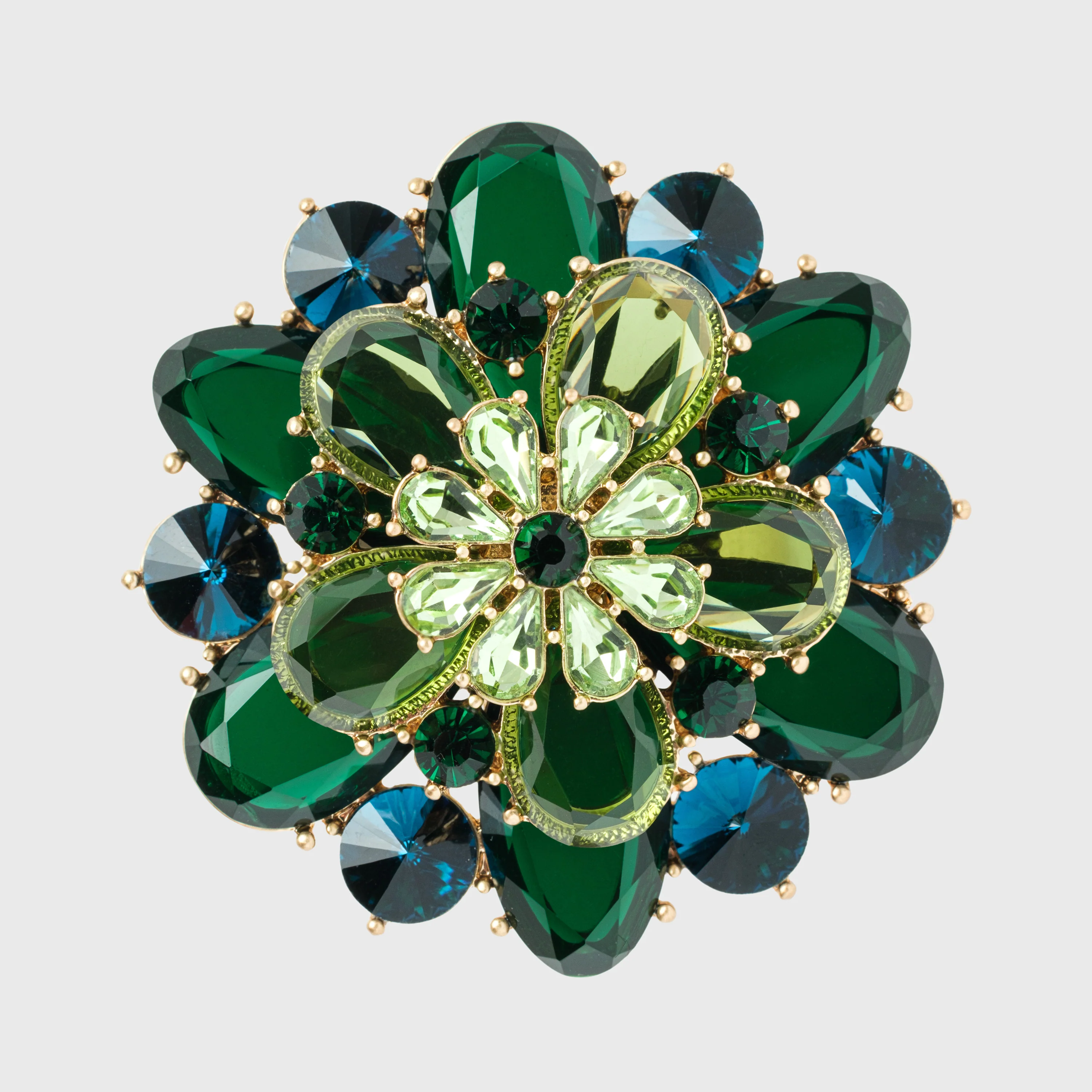 Image of Candy flower napkin rings, emerald, set of four