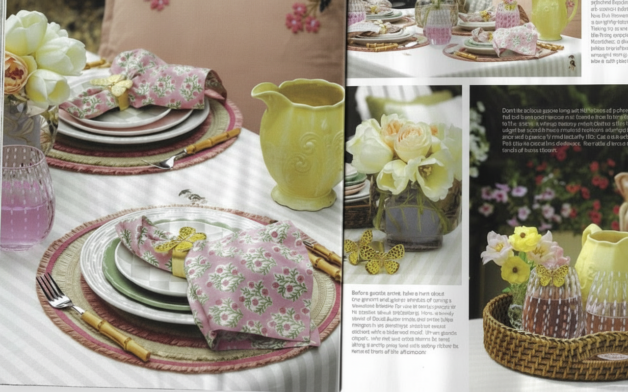 an image of a picture of a table setting in a magazine