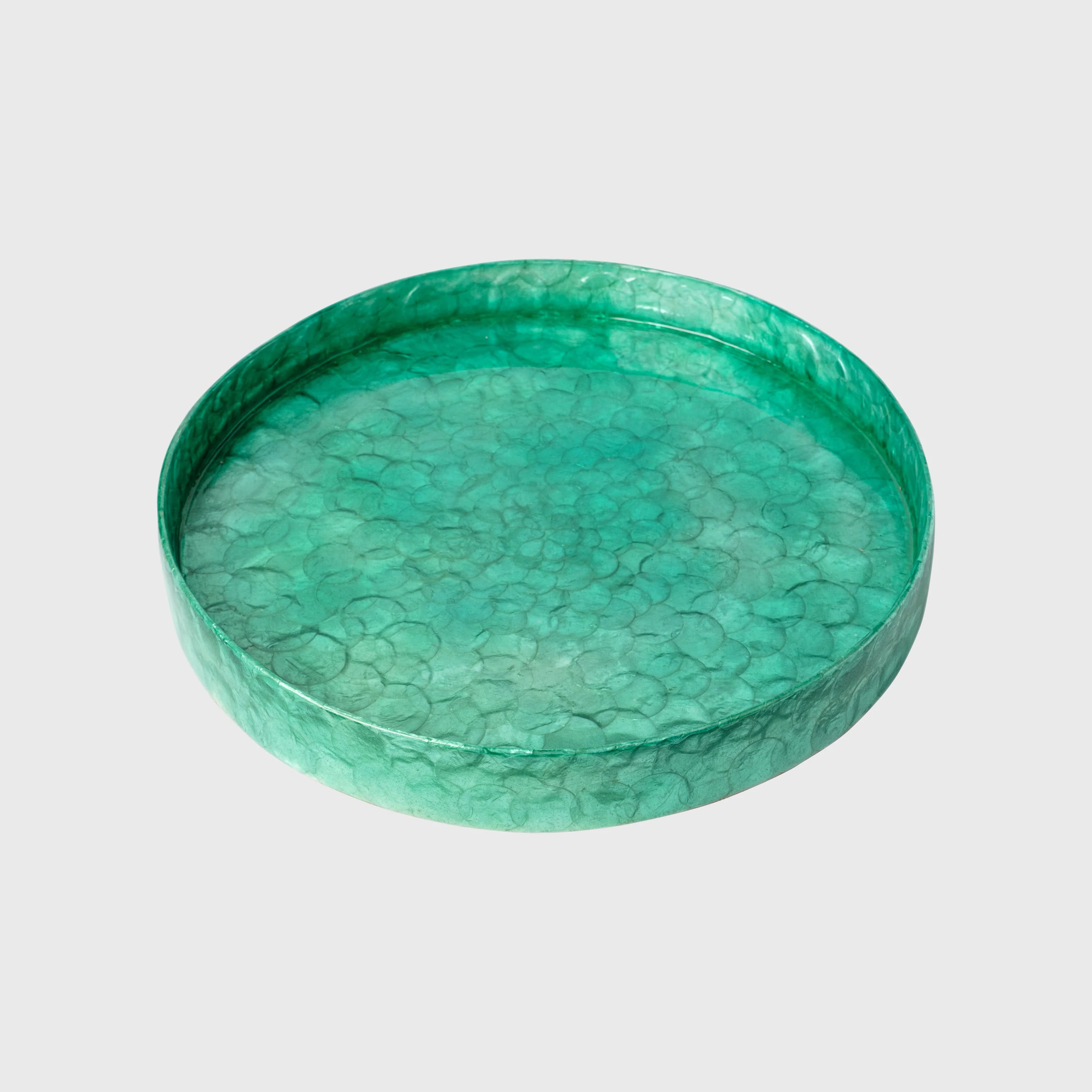 Image of Small capiz tray, emerald&nbsp;