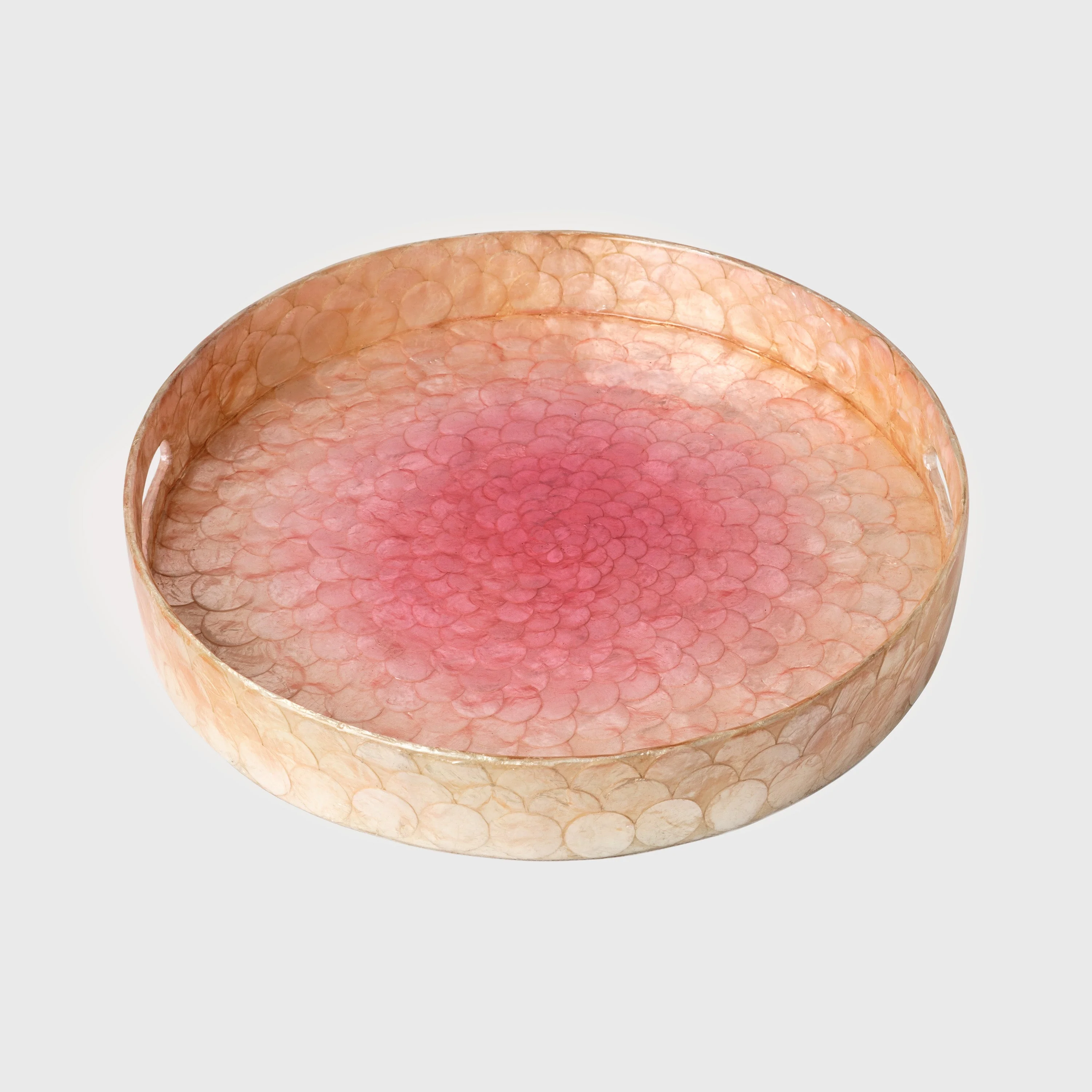Image of Large ombre capiz tray, pink