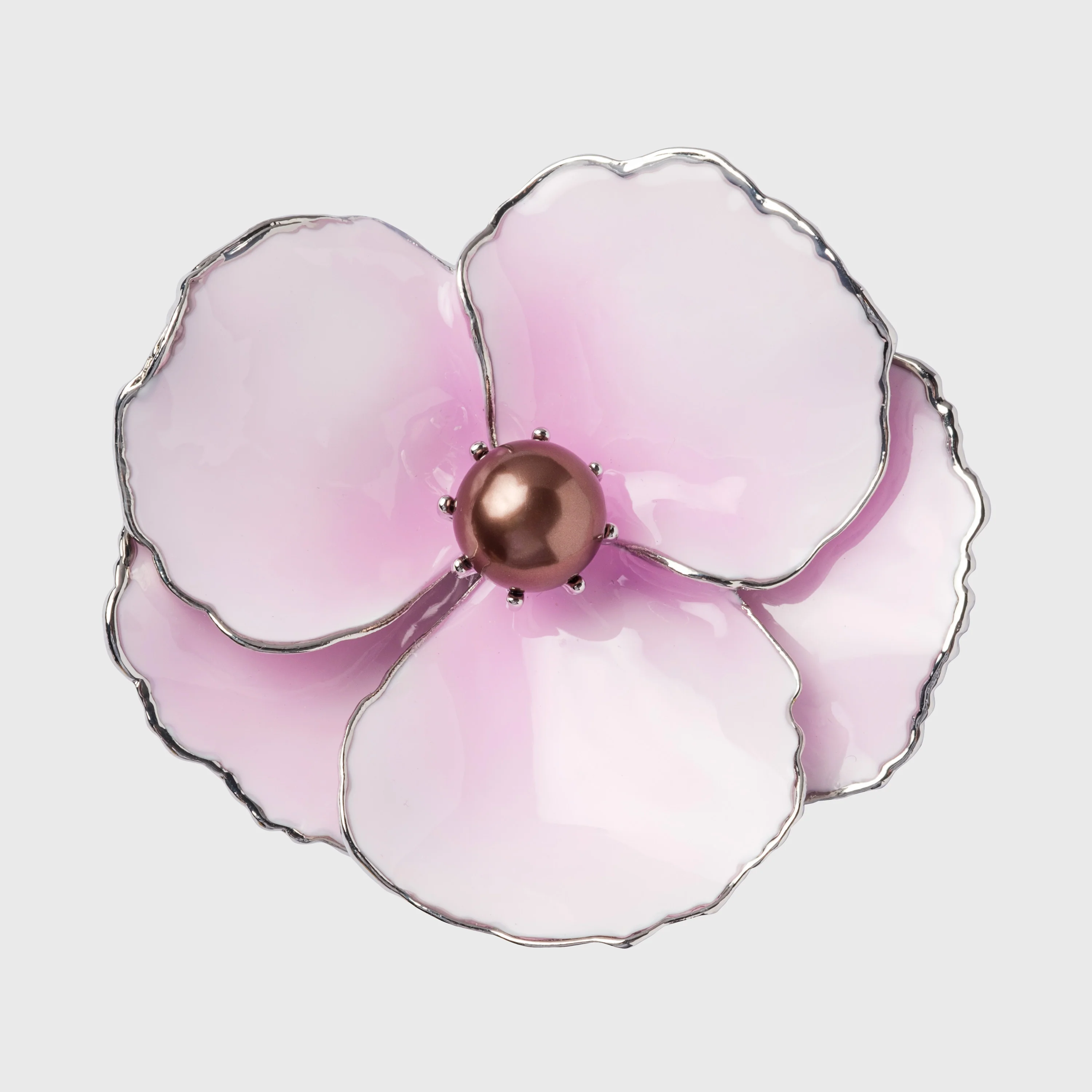 Image of Enamel flower napkin rings, pink, set of four
