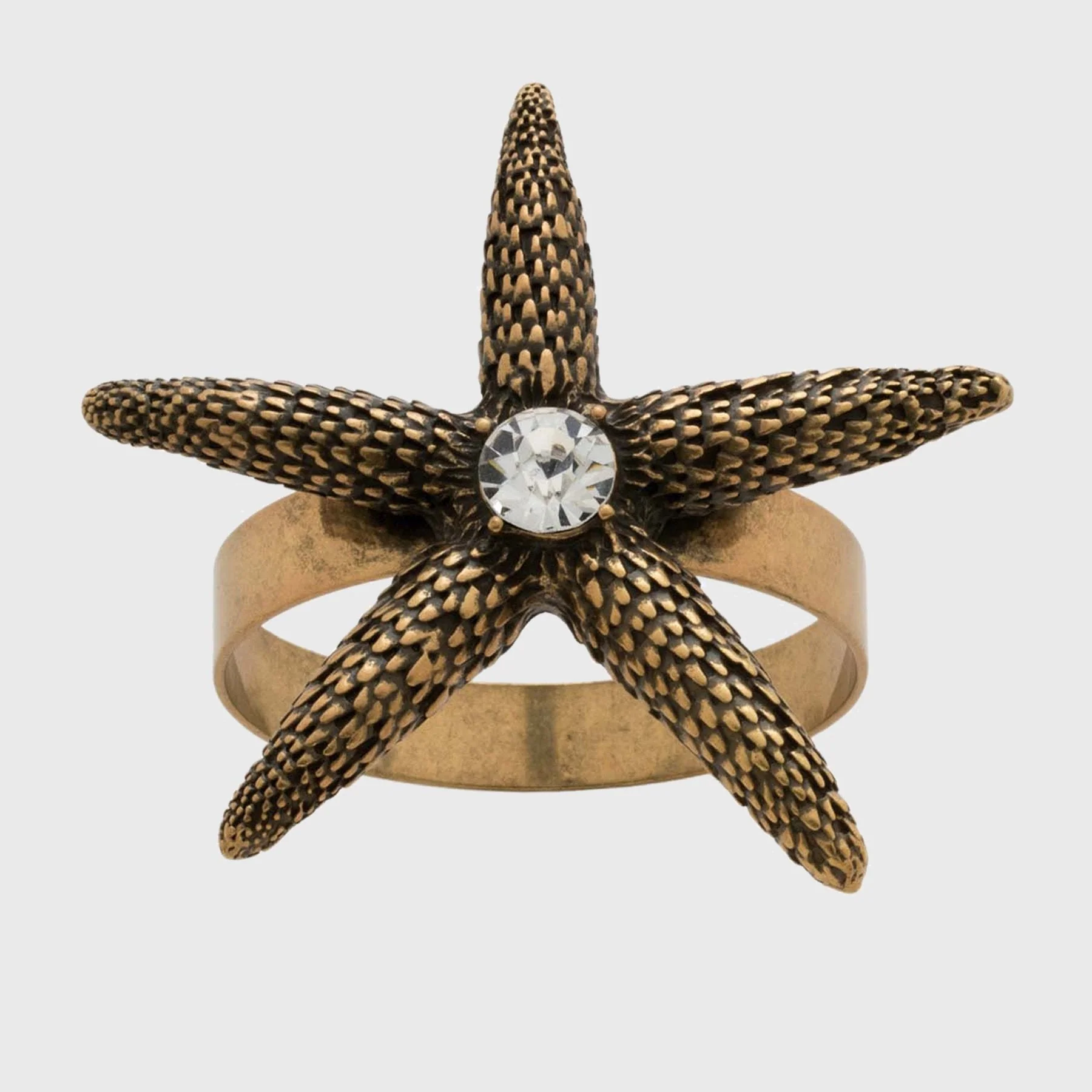 Image of Starfish skinny napkin rings, bronze, set of four