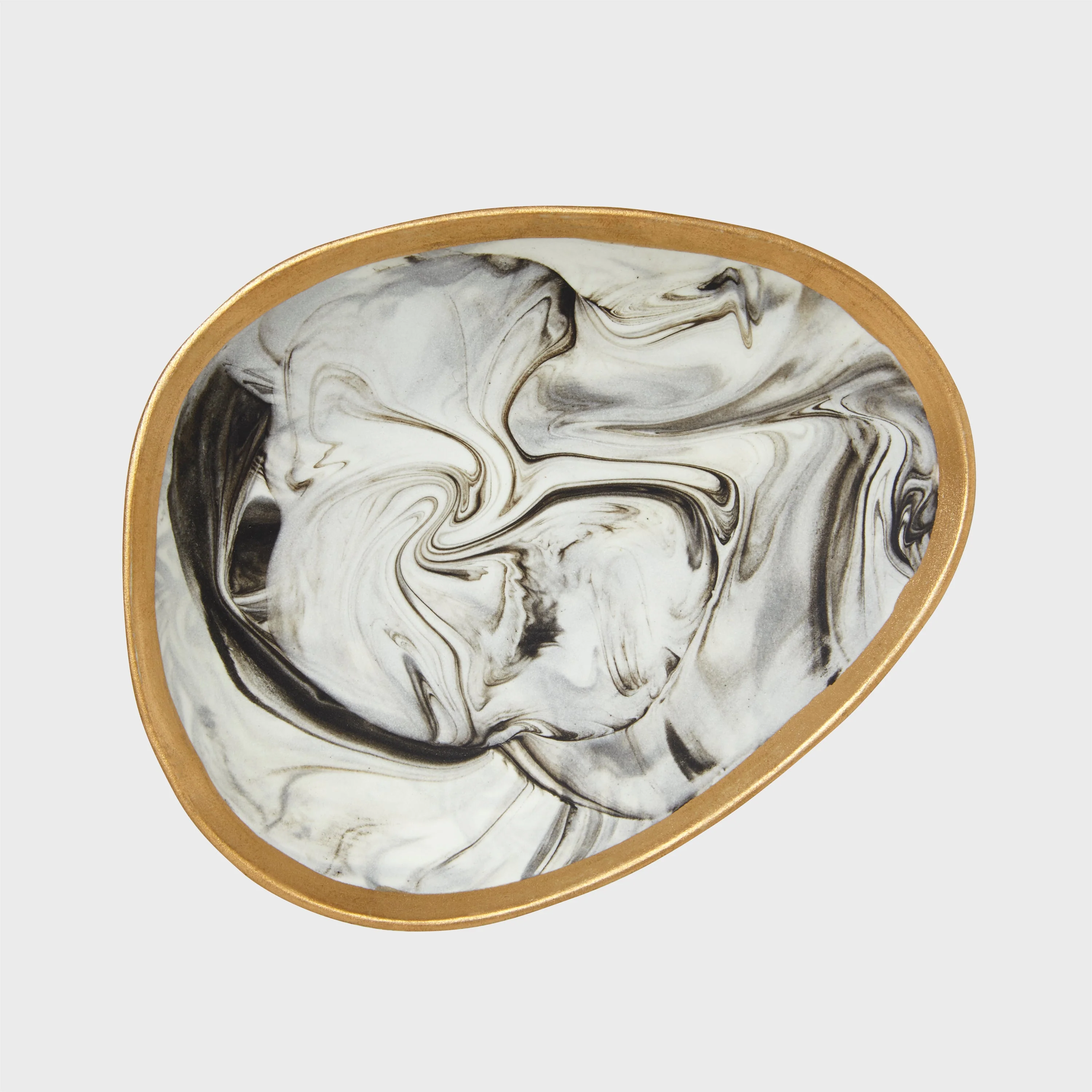 Image of Marbleized porcelain ring dish, grey