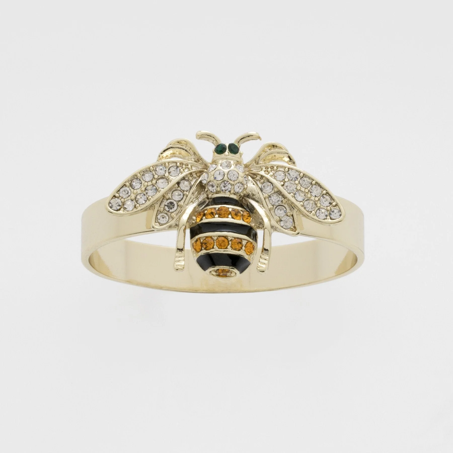 Image of Skinny stripey bee napkin rings, set of four