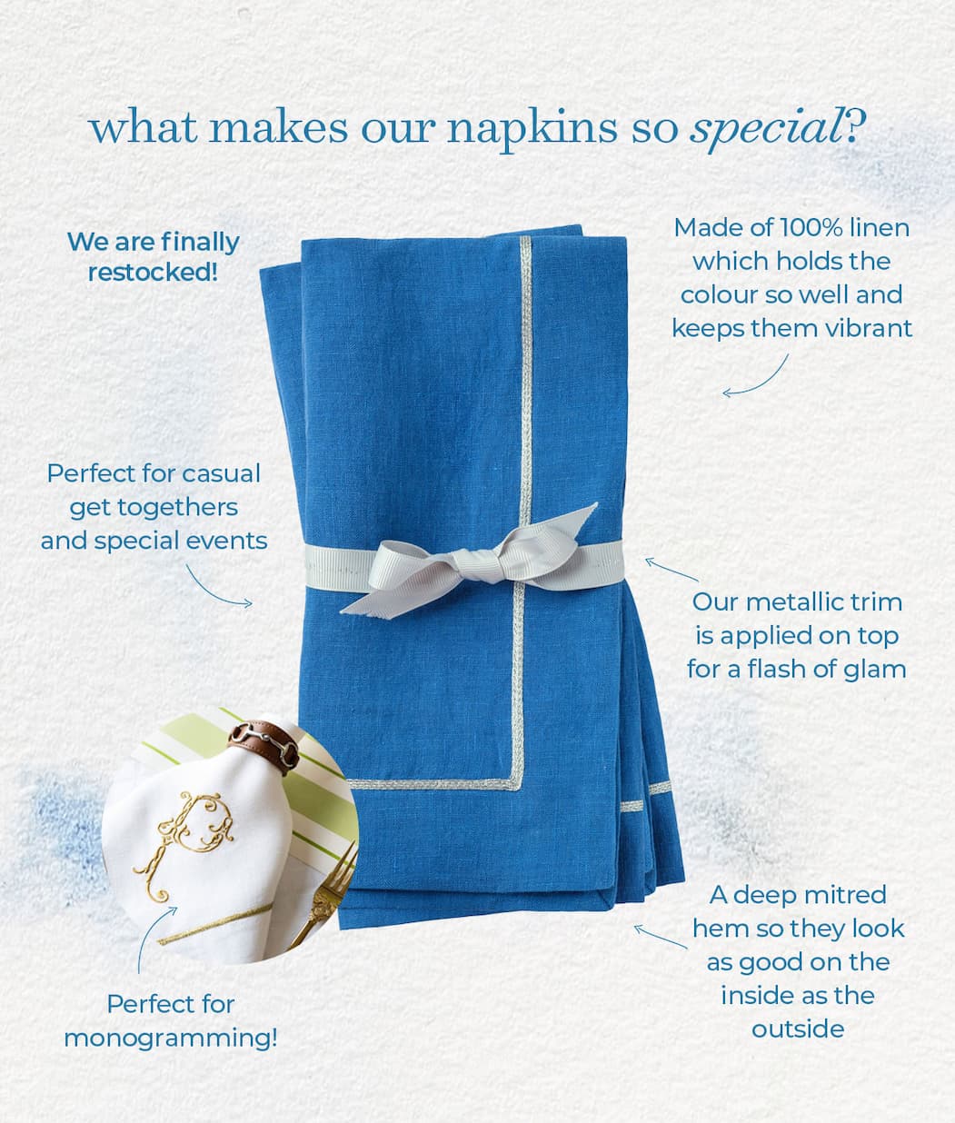 Bright Blue Napkin