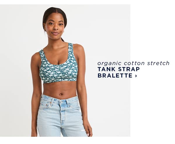 shop organic cotton stretch tank strap bralette