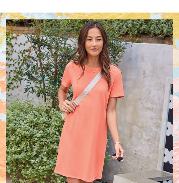 t-shirt dress image on model