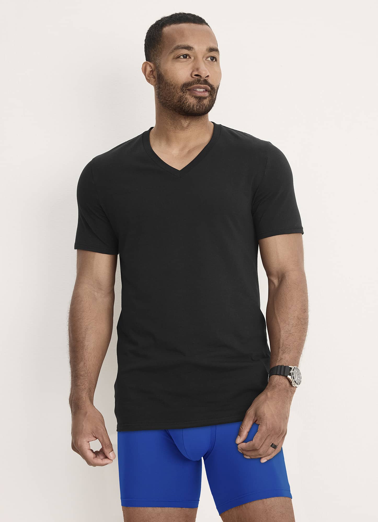 Cotton Stretch V-Neck Undershirt - 3 Pack