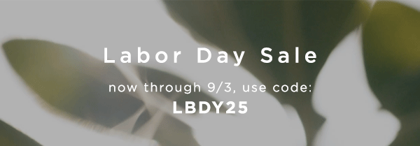 Labor Day Sale / now through 9/3, use code: LBDY25
