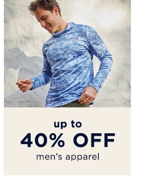 up to 50% off men's apparel