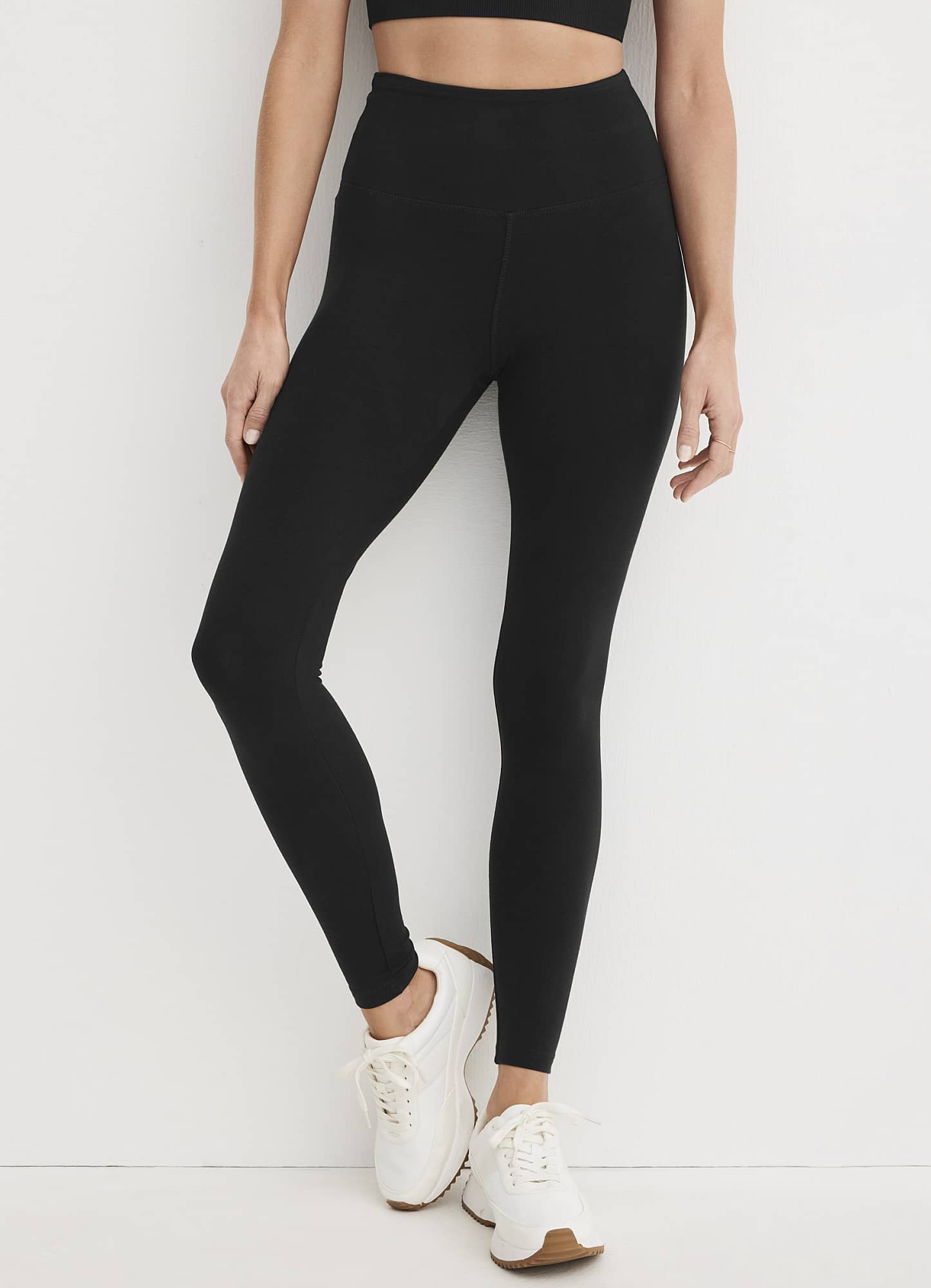 High Rise Cotton Stretch Ankle Legging