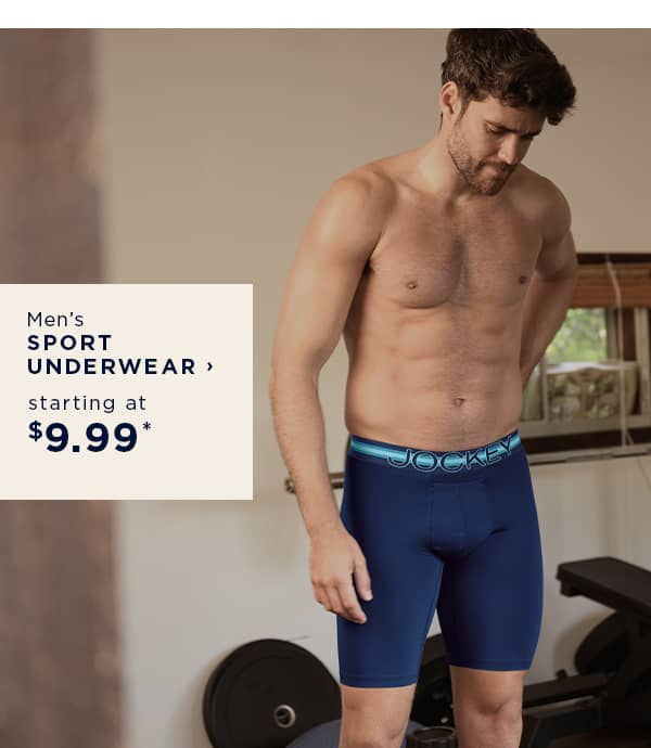shop men's sport underwear starting at $9.99