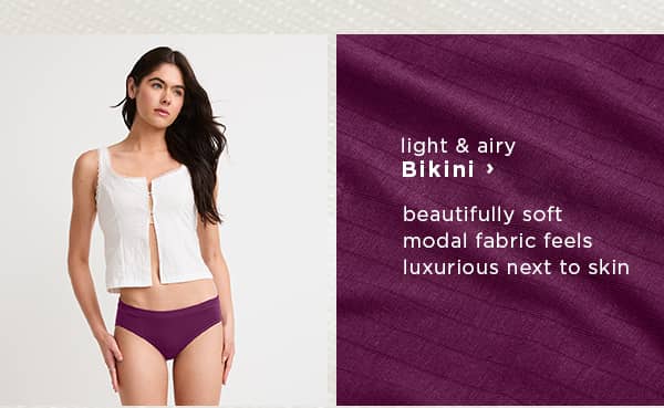 shop light and airy bikini / beautifully soft modal fabric feels luxurious next to skin
