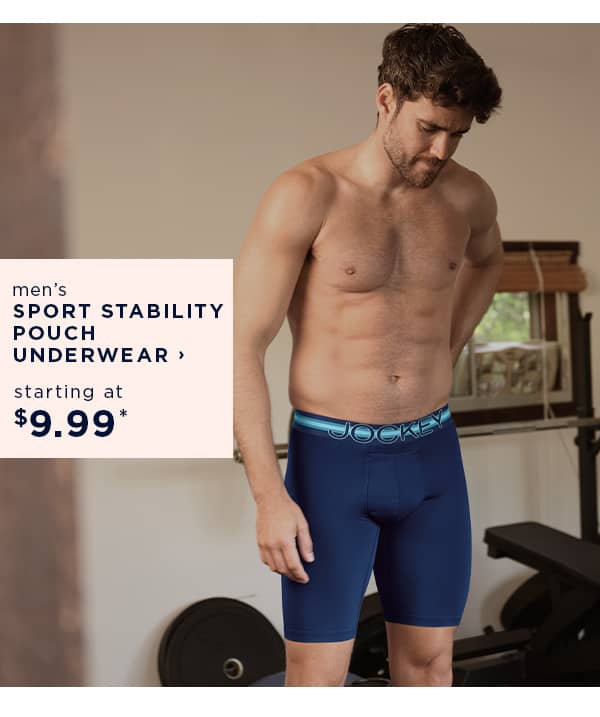 shop men's sport stability pouch underwear / starting at $9.99