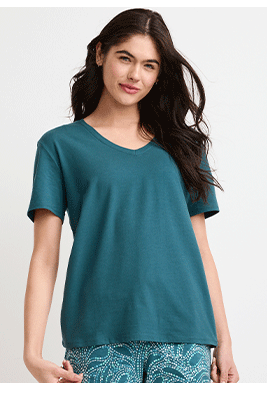 Detail image of Organic Cotton Stretch Short Sleeve Top