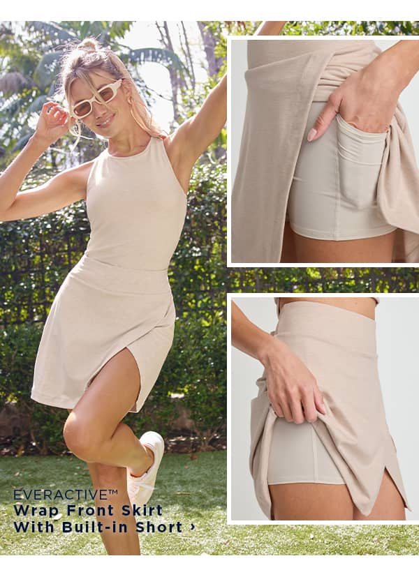 EVERACTIVE Wrap Front Skirt With Built-in Short