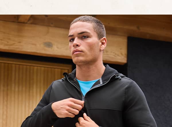 men's activewear image on model