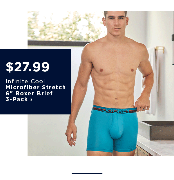 $27.99 / Infinite Cool Microfiber Stretch 6" Boxer Brief 3-Pack