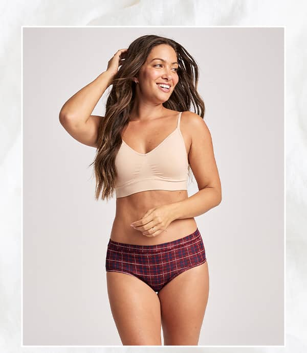 top cotton stretch image on model