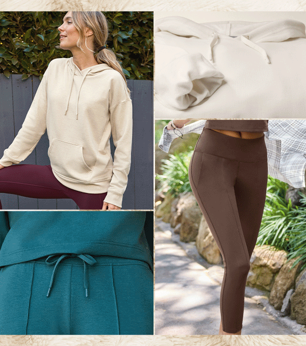 Animated collage of female models in various Jockey fall apparel