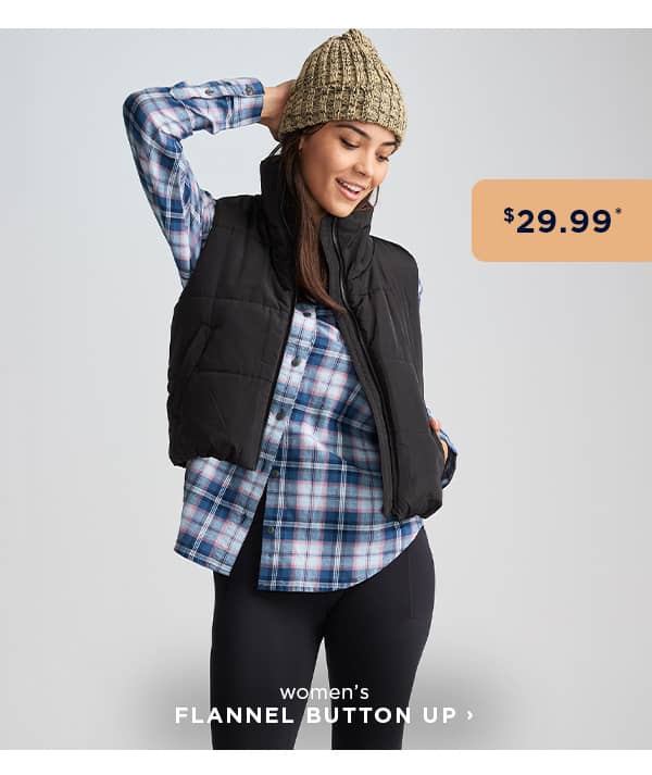 shop women's flannel button up starting at $29.99