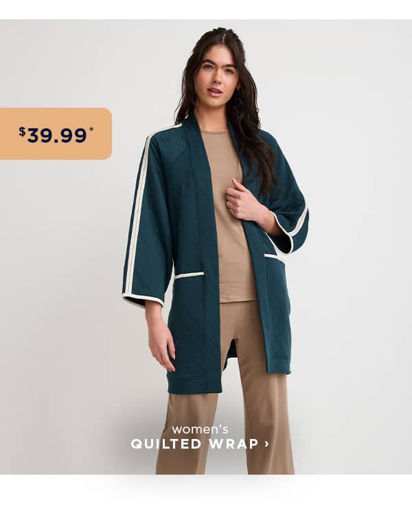 shop women's quilted wrap starting at $39.99