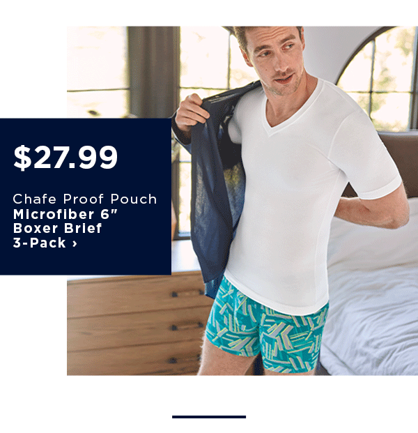 $27.99 / Chafe Proof Pouch Microfiber 6' Boxer Brief 3-Pack 