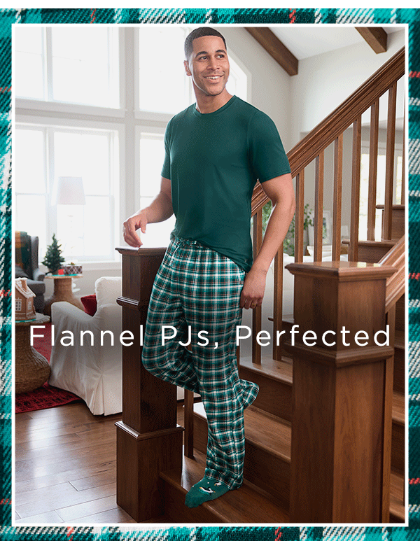 model in Jockey flannel sleep pants / Flannel PJs, Perfected