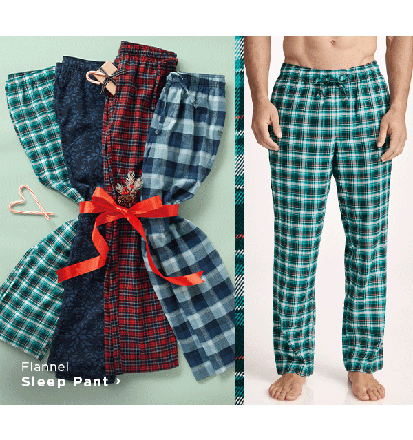 Laydown of and model in flannel sleep pant / Flannel sleep pant