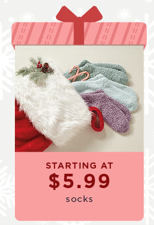 starting at $5.99 socks