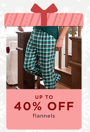 up to 40% off flannels