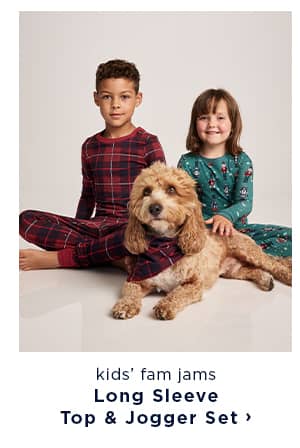 shop kids' fam jams long sleeve top and jogger set