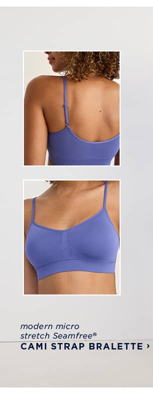 modern micro cami strap bralette detail images / shop modern micro stretch seamfree cami strap bralette