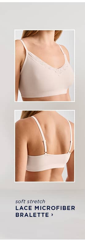 soft stretch lace bralette detail images / shop soft stretch lace microfiber bralette
